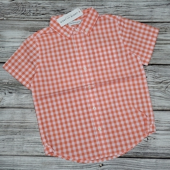 Janie and Jack Gingham Button Down Shirt Size 5 NWT - Picture 2 of 2